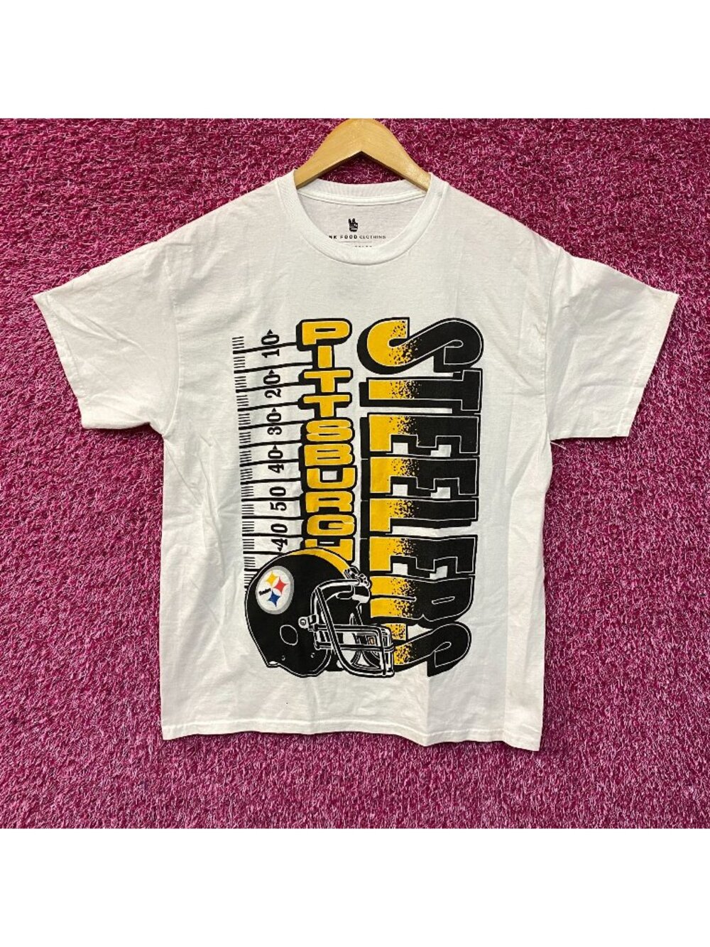 Junk Food Clothing Pittsburgh Steelers Retro White T-Shirt Medium